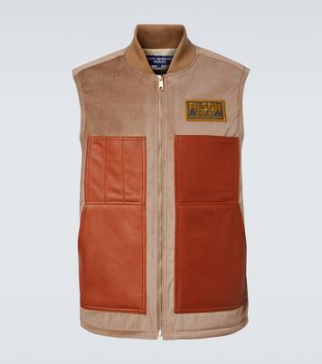 Leather-trimmed cotton and wool vest | Junya Watanabe