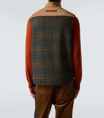Leather-trimmed cotton and wool vest | Junya Watanabe
