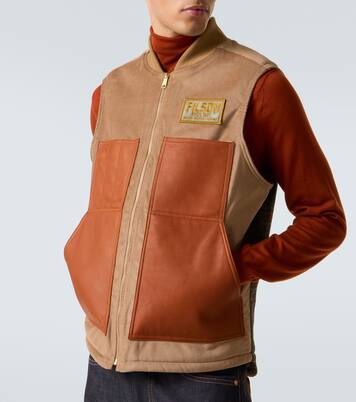 Leather-trimmed cotton and wool vest | Junya Watanabe