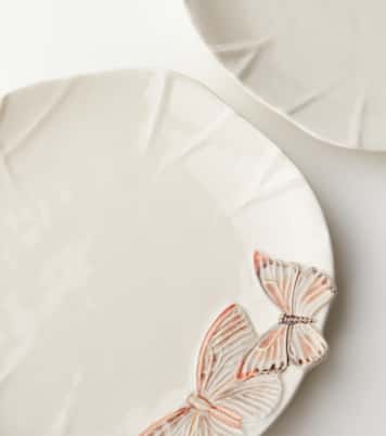 Set of 4 ceramic dinner plates by Claudia Schiffer | Bordallo Pinheiro