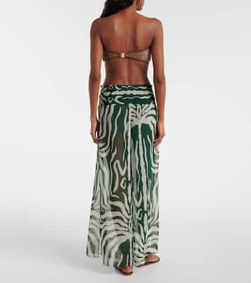 Printed sheer wide-leg pants | Johanna Ortiz