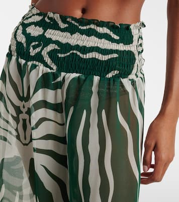 Printed sheer wide-leg pants | Johanna Ortiz