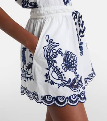 Floral embroidered cotton shorts | Farm Rio