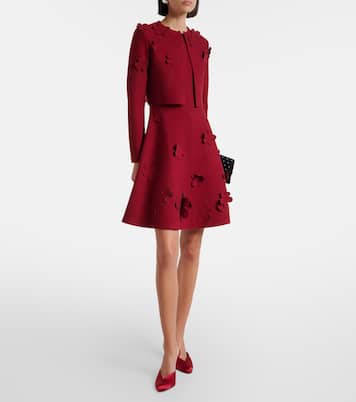 Cardigan raccourci à fleurs | Oscar de la Renta