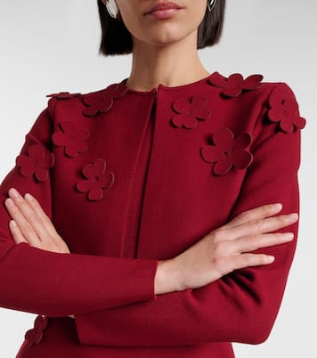 Cardigan raccourci à fleurs | Oscar de la Renta