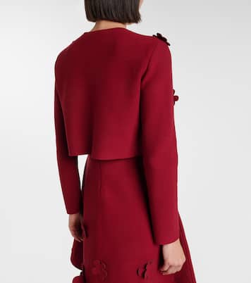 Cardigan raccourci à fleurs | Oscar de la Renta