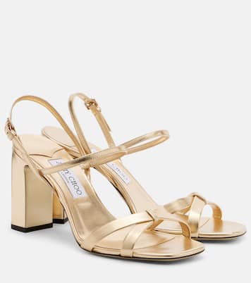 Slingback-Sandalen Elsy aus Metallic-Leder | Jimmy Choo