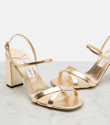 Slingback-Sandalen Elsy aus Metallic-Leder | Jimmy Choo