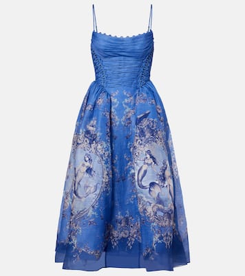 Rebellion linen and silk bustier dress | Zimmermann