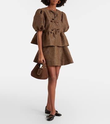 Suede top-handle bag | Ganni