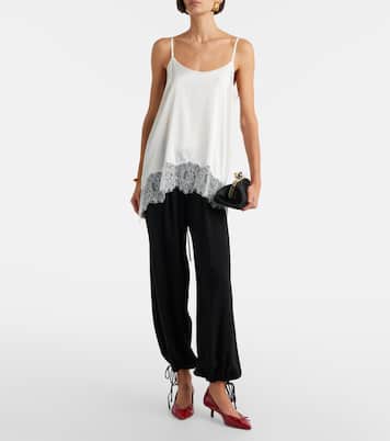 Chloe lace-trimmed silk-blend satin camisole | Staud