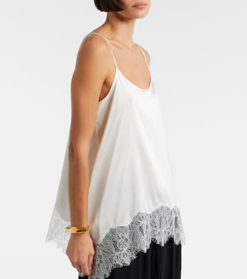 Chloe lace-trimmed silk-blend satin camisole | Staud