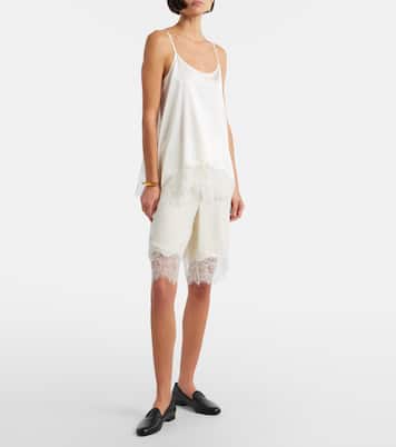 Chloe lace-trimmed silk-blend satin camisole | Staud