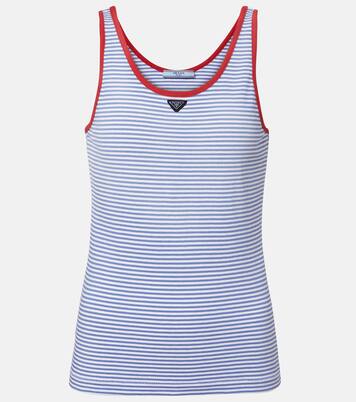 Striped cotton jersey tank top | Prada