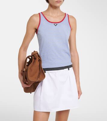 Striped cotton jersey tank top | Prada