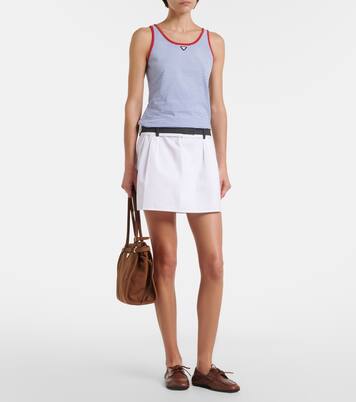 Striped cotton jersey tank top | Prada