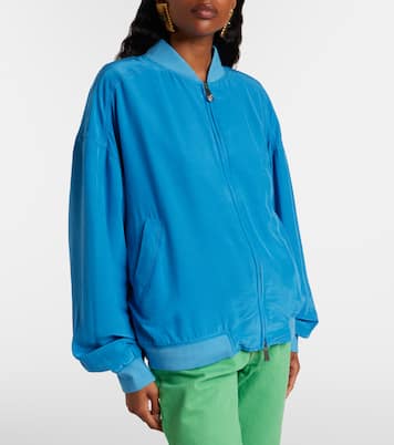 大廓形真丝府绸束腰夹克 | Versace