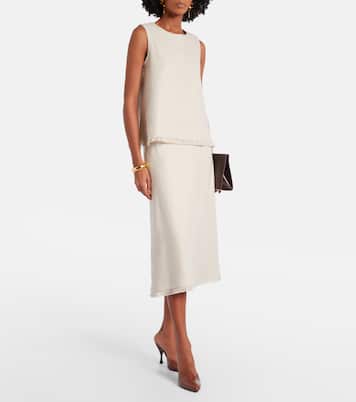 Fiocchi linen and cotton midi skirt | 'S Max Mara