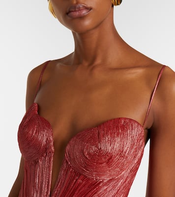 Cecilia draped silk muslin bustier gown | Maria Lucia Hohan