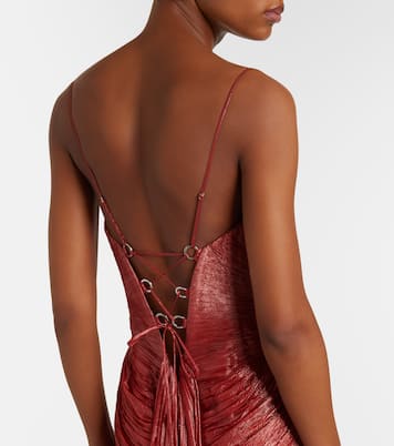 Cecilia draped silk muslin bustier gown | Maria Lucia Hohan