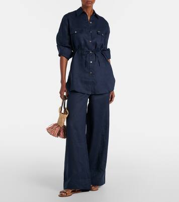 Serena linen wide-leg pants | Melissa Odabash