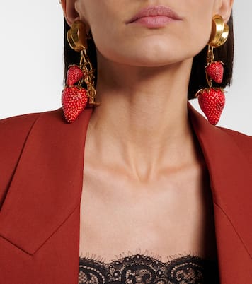 Cassandre embellished drop earrings | Saint Laurent