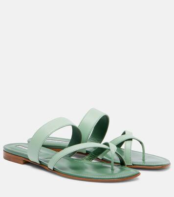 Susaflat leather thong sandals | Manolo Blahnik