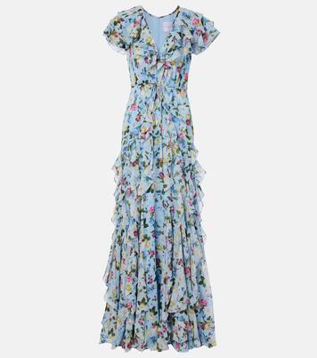 Floral ruffled silk gown | Carolina Herrera