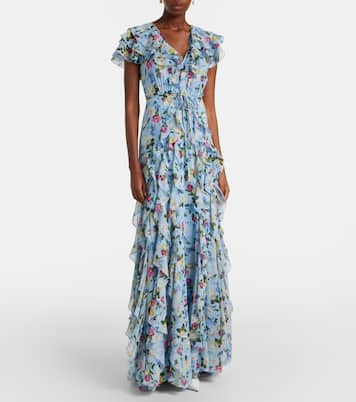 Floral ruffled silk gown | Carolina Herrera