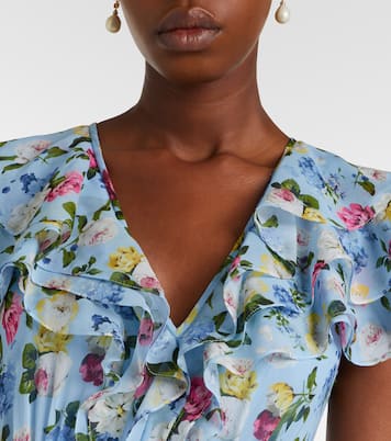 Floral ruffled silk gown | Carolina Herrera