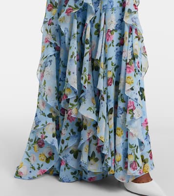 Floral ruffled silk gown | Carolina Herrera