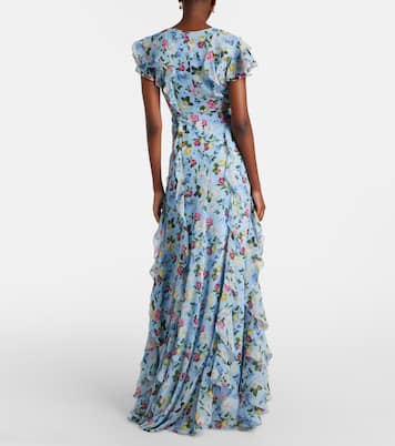 Floral ruffled silk gown | Carolina Herrera