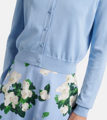 Cardigan cropped in seta e cotone | Carolina Herrera