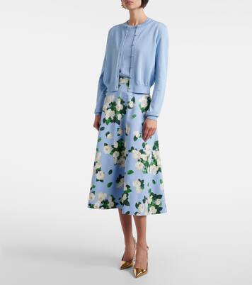 Cardigan cropped in seta e cotone | Carolina Herrera