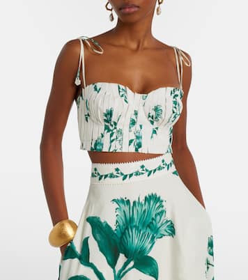 Crop top Moringa in cotone plissé | Agua by Agua Bendita