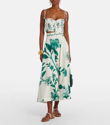 Crop top Moringa in cotone plissé | Agua by Agua Bendita