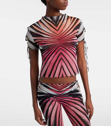 Printed mesh top | Roberto Cavalli
