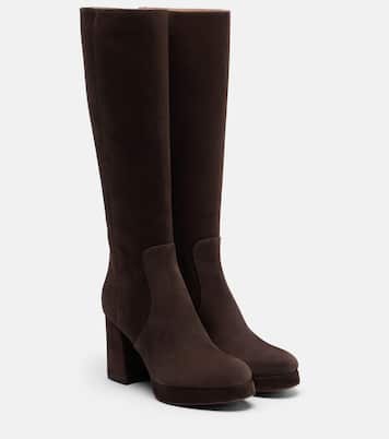 Fawcette VLogo suede knee-high boots | Valentino Garavani