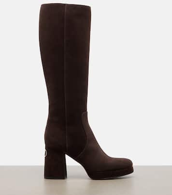 Fawcette VLogo suede knee-high boots | Valentino Garavani