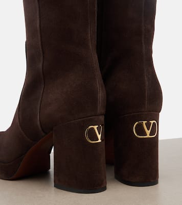 Fawcette VLogo suede knee-high boots | Valentino Garavani