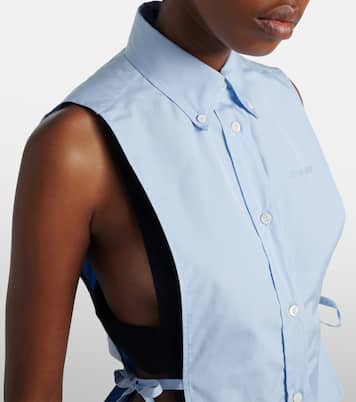 Cutout cropped cotton poplin shirt | Miu Miu
