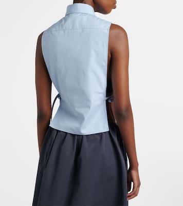 Cutout cropped cotton poplin shirt | Miu Miu