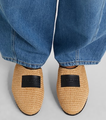 Label leather-trimmed woven mules | Givenchy