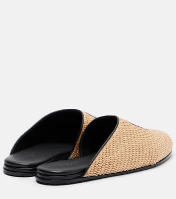 Label leather-trimmed woven mules | Givenchy