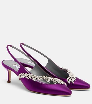 x Manolo Blahnik satin slingback pumps | Balenciaga