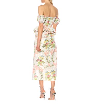 Peplum floral silk-blend skirt | Brock Collection