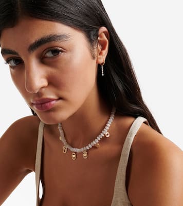 Piercing 18kt gold single earring with diamonds | Persée