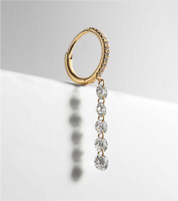 Piercing 18kt gold single earring with diamonds | Persée