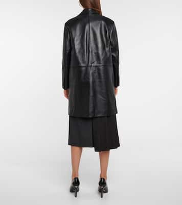 Abrigo de piel de botonadura simple | Prada