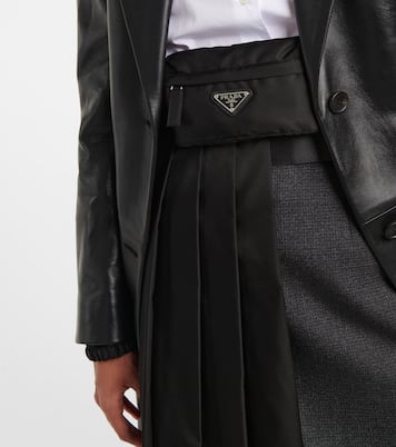 Abrigo de piel de botonadura simple | Prada